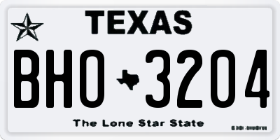 TX license plate BHO3204