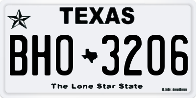 TX license plate BHO3206
