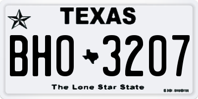 TX license plate BHO3207