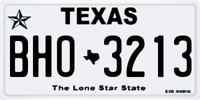 TX license plate BHO3213