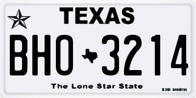 TX license plate BHO3214