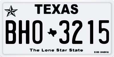 TX license plate BHO3215