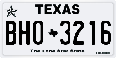 TX license plate BHO3216