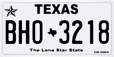 TX license plate BHO3218