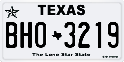 TX license plate BHO3219