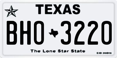 TX license plate BHO3220