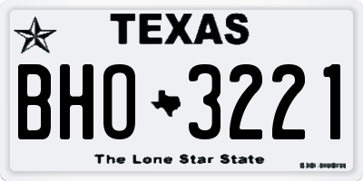 TX license plate BHO3221