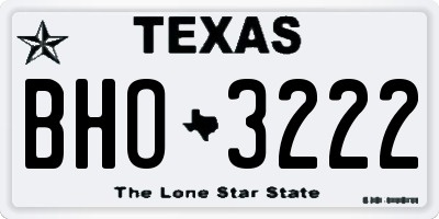 TX license plate BHO3222
