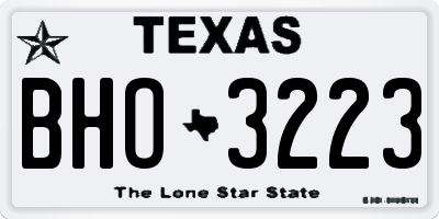 TX license plate BHO3223