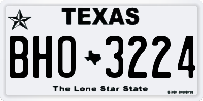TX license plate BHO3224