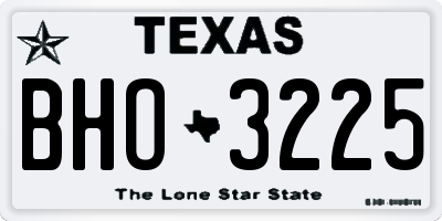 TX license plate BHO3225