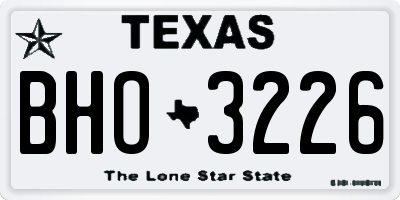 TX license plate BHO3226