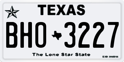 TX license plate BHO3227