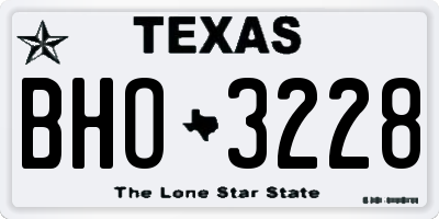 TX license plate BHO3228