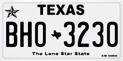 TX license plate BHO3230