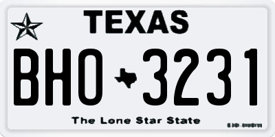 TX license plate BHO3231