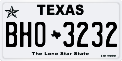 TX license plate BHO3232