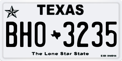 TX license plate BHO3235