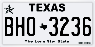 TX license plate BHO3236