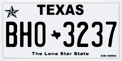 TX license plate BHO3237