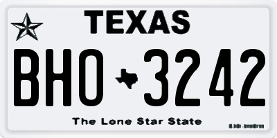 TX license plate BHO3242