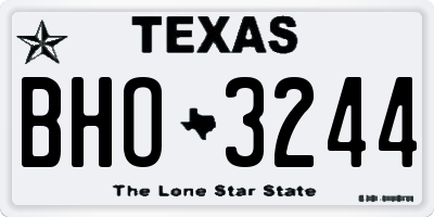 TX license plate BHO3244