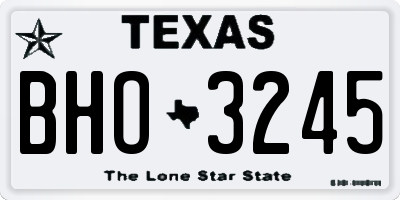 TX license plate BHO3245
