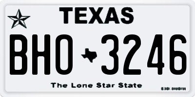TX license plate BHO3246