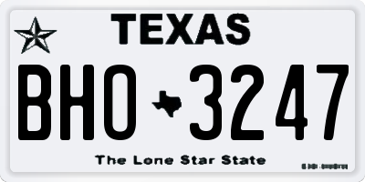 TX license plate BHO3247