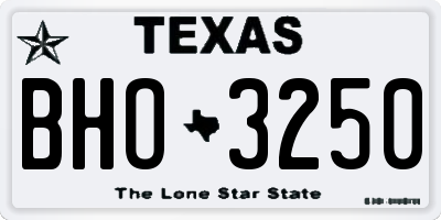 TX license plate BHO3250