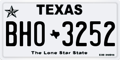 TX license plate BHO3252