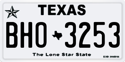 TX license plate BHO3253