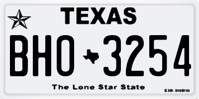 TX license plate BHO3254