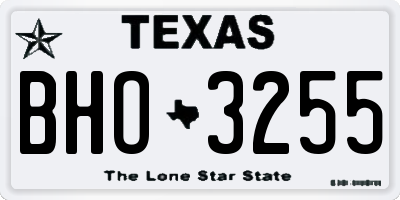 TX license plate BHO3255