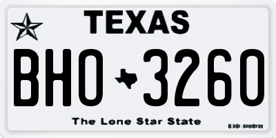 TX license plate BHO3260