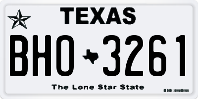 TX license plate BHO3261