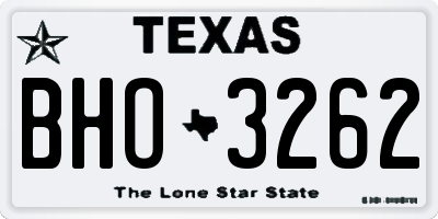 TX license plate BHO3262