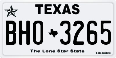 TX license plate BHO3265