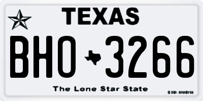 TX license plate BHO3266