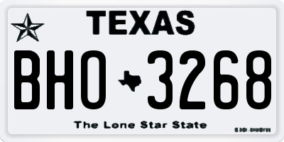 TX license plate BHO3268