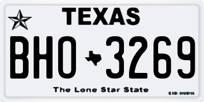 TX license plate BHO3269