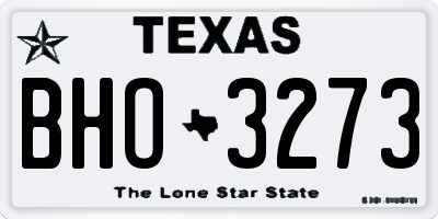 TX license plate BHO3273