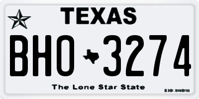 TX license plate BHO3274