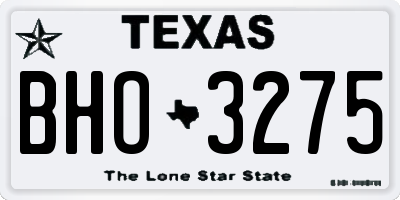 TX license plate BHO3275