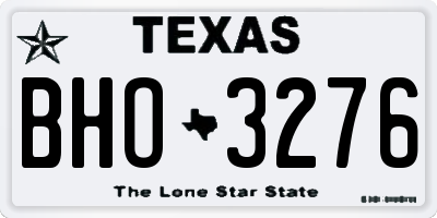 TX license plate BHO3276