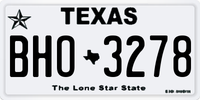 TX license plate BHO3278