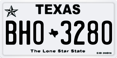 TX license plate BHO3280