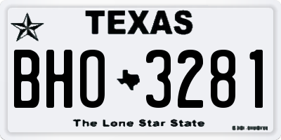 TX license plate BHO3281