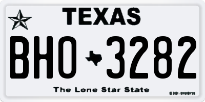 TX license plate BHO3282