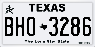 TX license plate BHO3286